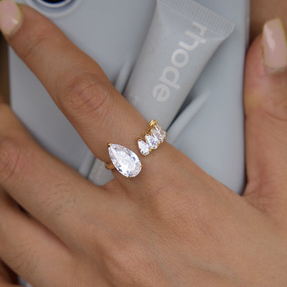 Carmen Luxurious Teardrop Open Ring