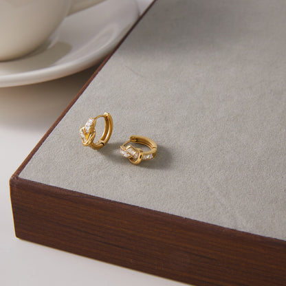 Renata Knot Diamond Hoop Earrings
