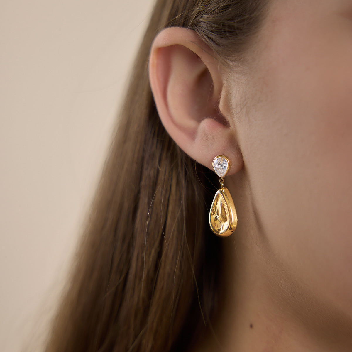 Ava Teardrop Diamond Drop Earrings