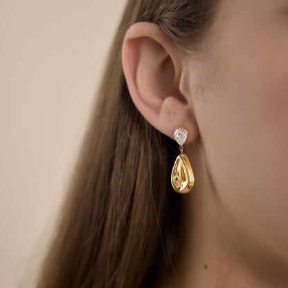 Ava Teardrop Diamond Drop Earrings