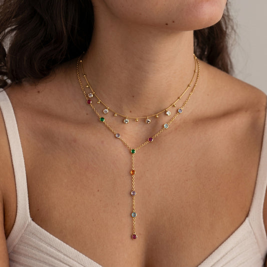 Hera Gemstone Collarbone Necklace