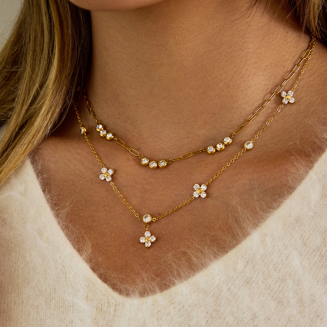 Four-leaf Clover Diamond Pendant Necklace