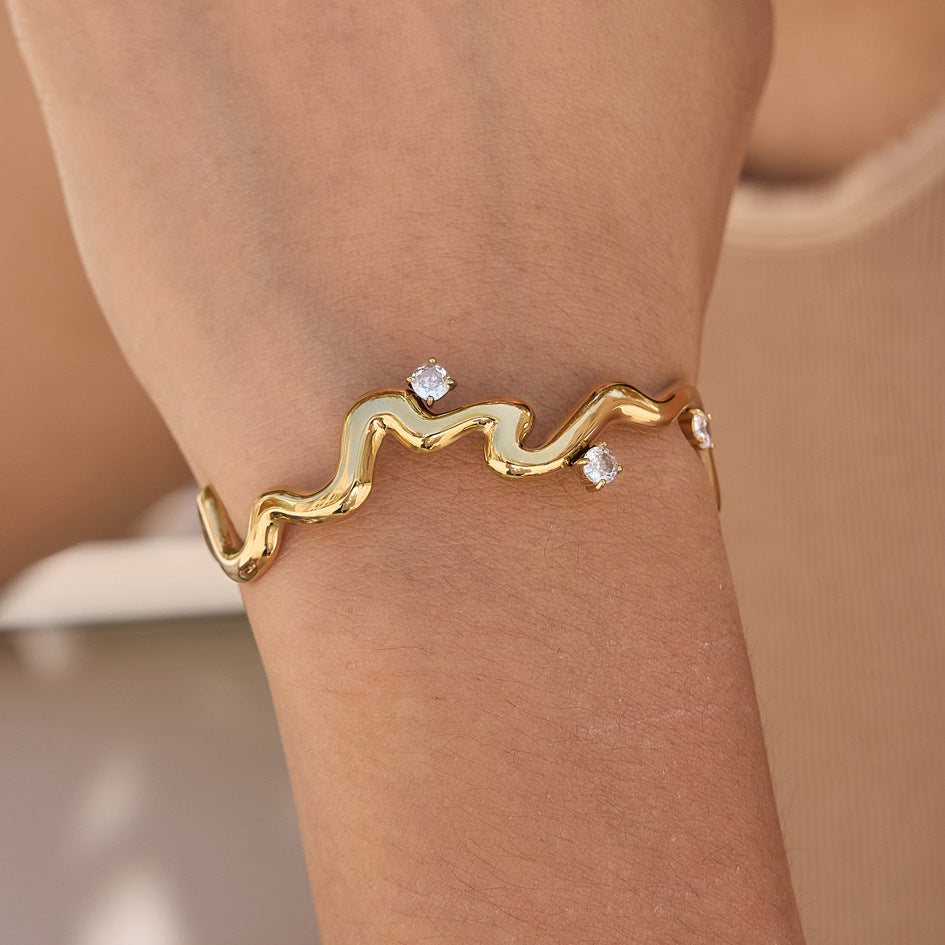 Morgan Diamond Open Cuff Bangle Bracelet