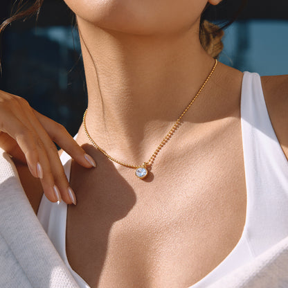Promise Minimalist Diamond Pendant Necklace