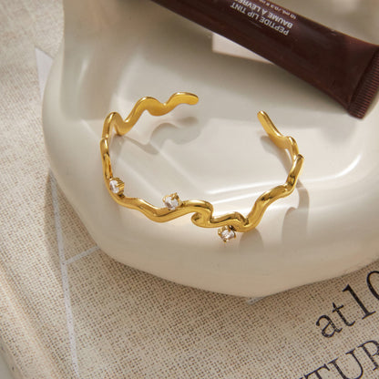 Morgan Diamond Open Cuff Bangle Bracelet