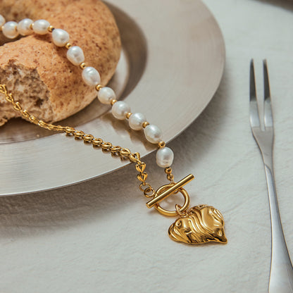 Juliet Heart Pendant Pearl Necklace