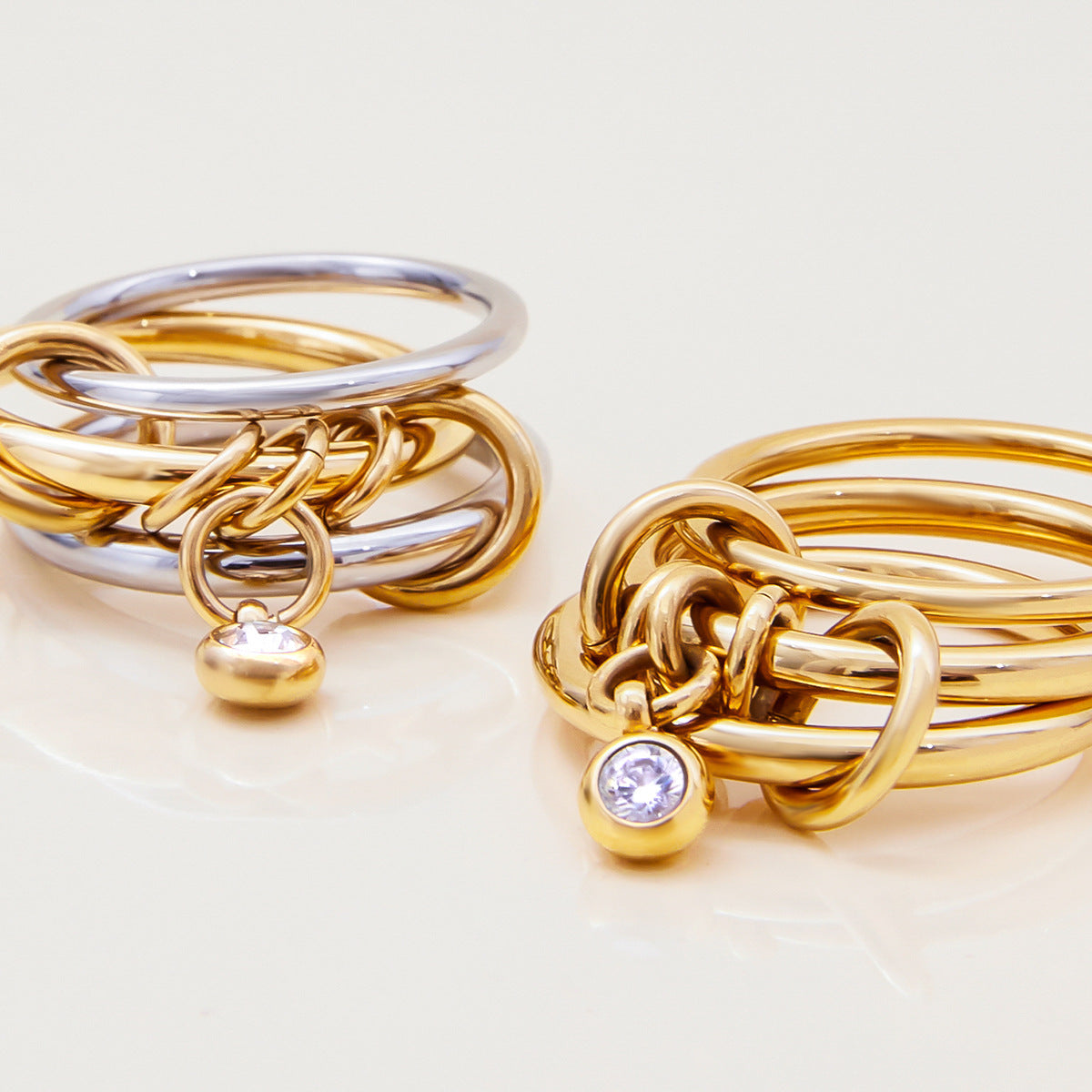 Sandrine Stackable Diamond Ring | 18K Gold & Silver | Vinajewelry