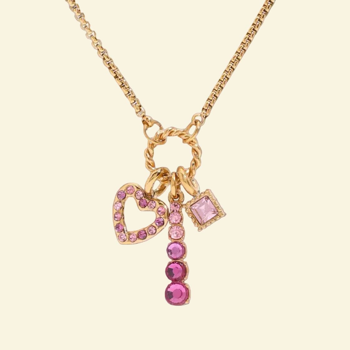 Sweet Diamond Heart Pendant Necklace - 18K Gold Plated | Vinajewelry