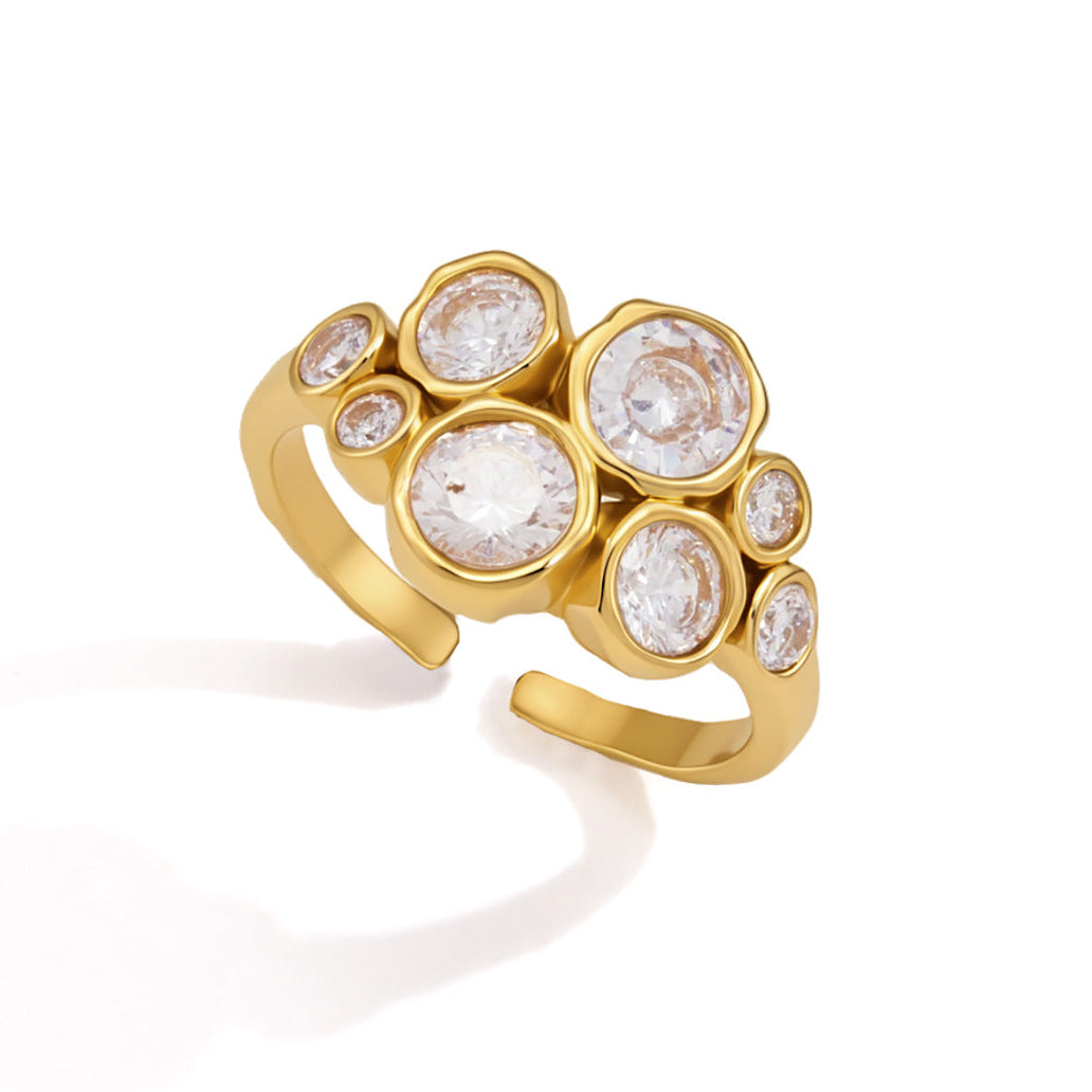 Bliss Luxurious Diamond Open Ring | 18K Gold | Vinajewelry