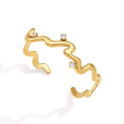 Morgan Cuff Bangle - 18K Gold Plated | Vinajewelry