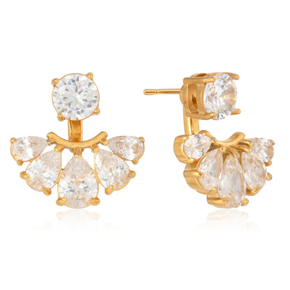 Gloria Diamond Stud Earrings | 18K Gold & Silver | Vinajewelry