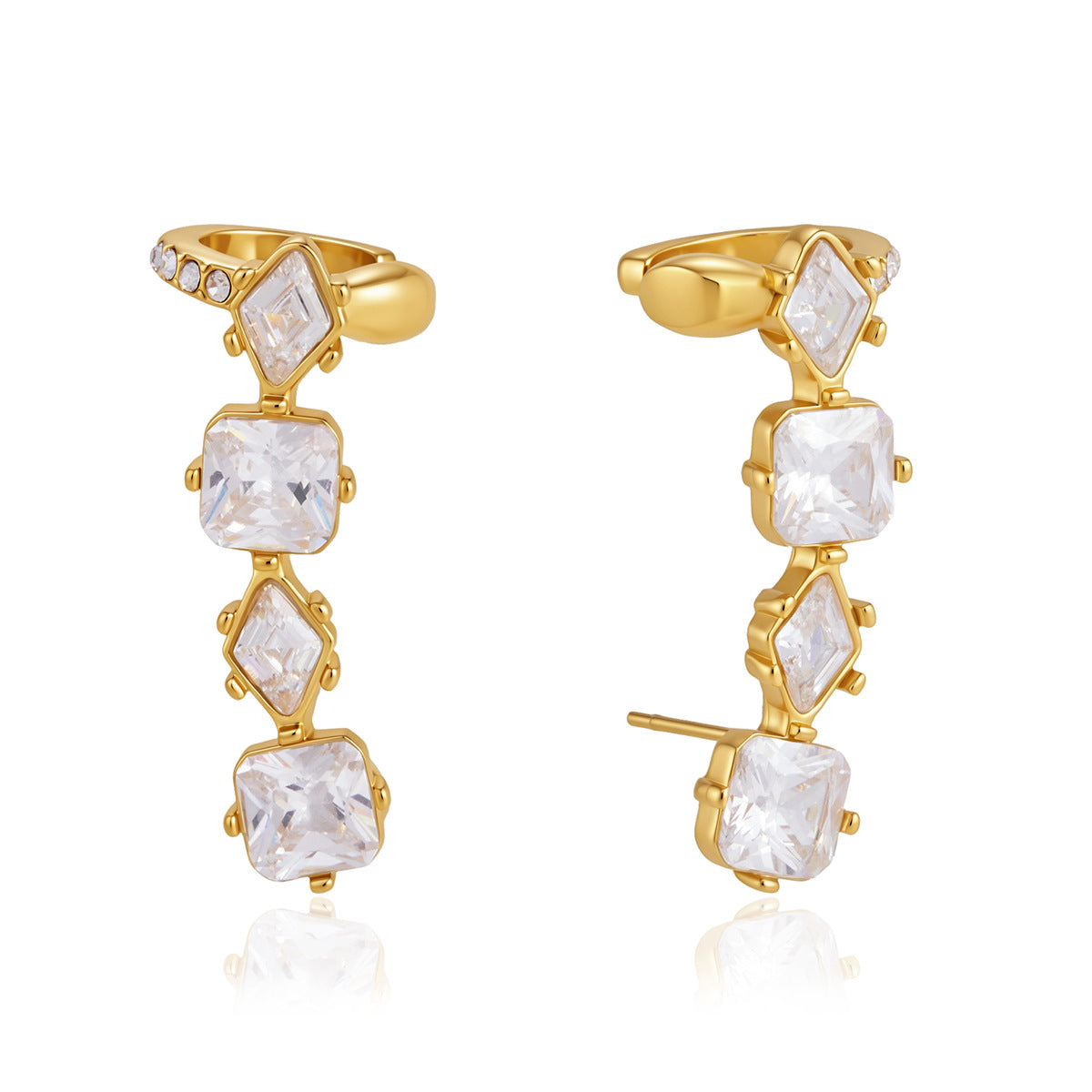 Dreamy Star Diamond Hoop Earrings | 18K Gold PVD | Vinajewelry