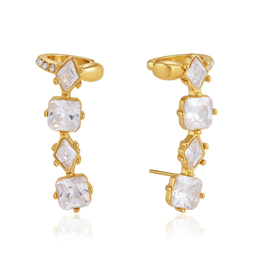 Dreamy Star Diamond Hoop Earrings | 18K Gold PVD | Vinajewelry