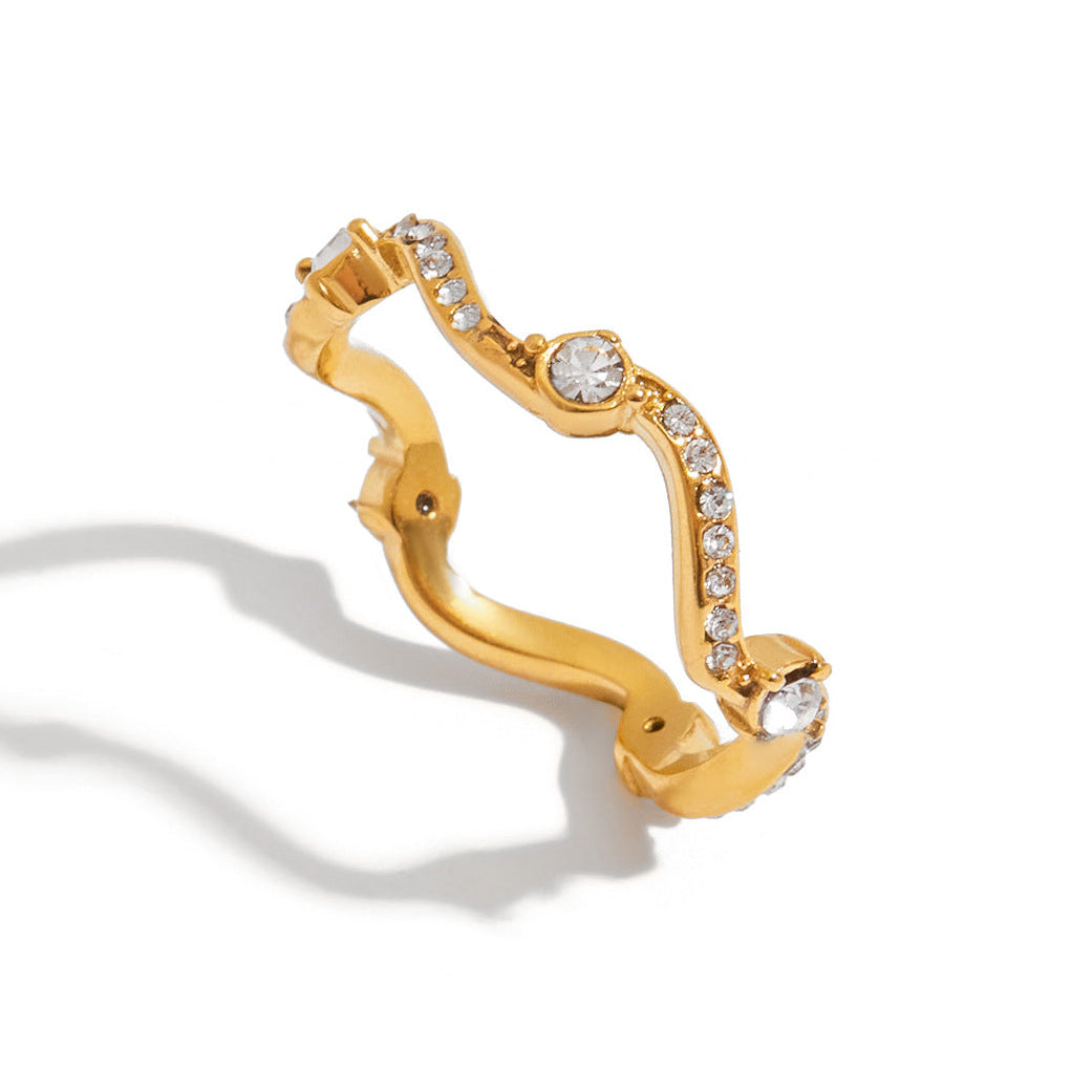 Serenity Diamond Ring | 18K Gold Stainless Steel | Vinajewelry