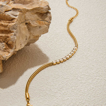Minimalist Luxury 18K Gold Diamond Tennis Bracelet