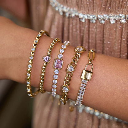 Luxurious 18K Gold Diamond Chain Bracelet