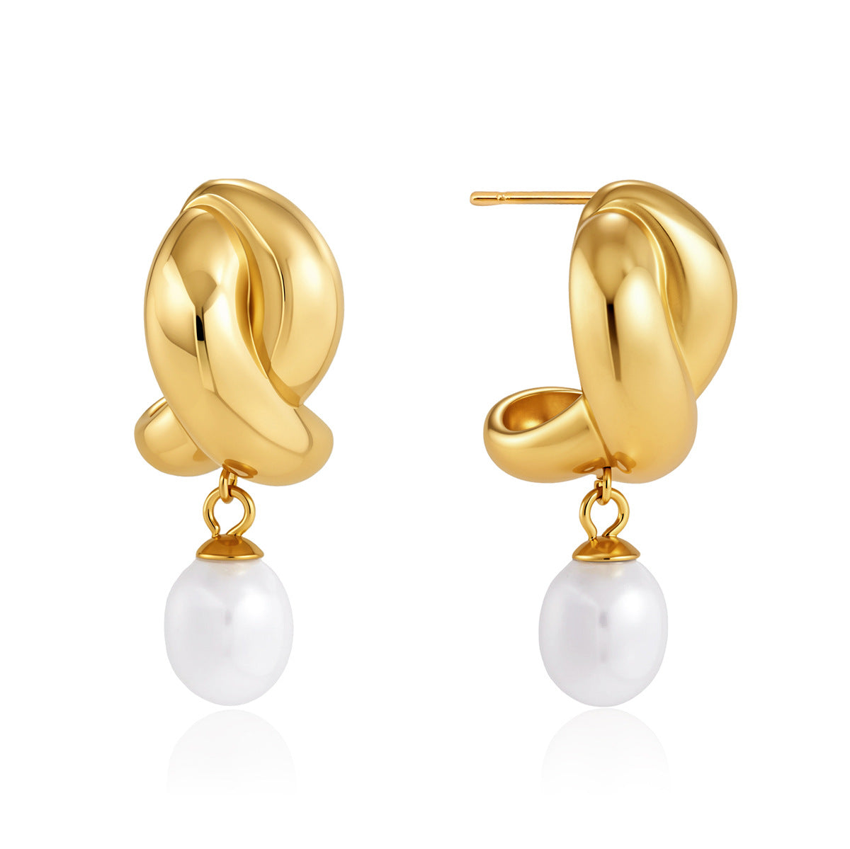 Lauren Pearl Drop Earrings | 18K Gold PVD | Vinajewelry
