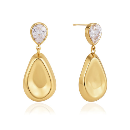 Ava Teardrop Diamond Drop Earrings | 18K Gold PVD | Vinajewelry
