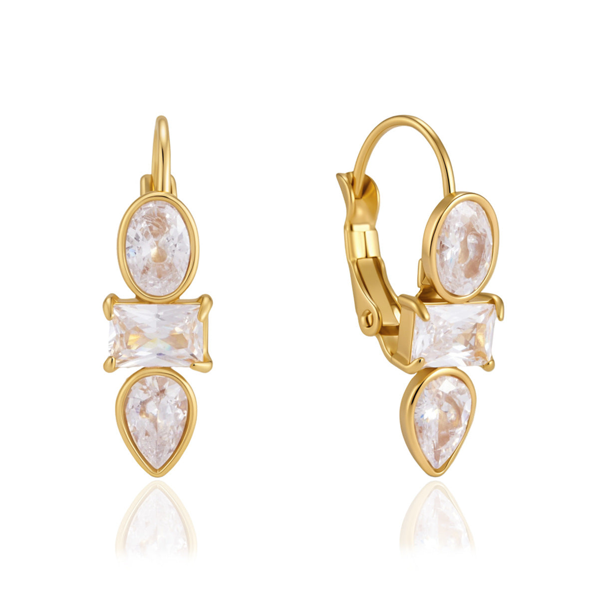 Milan Diamond Hoop Earrings | 18K Gold PVD | Vinajewelry
