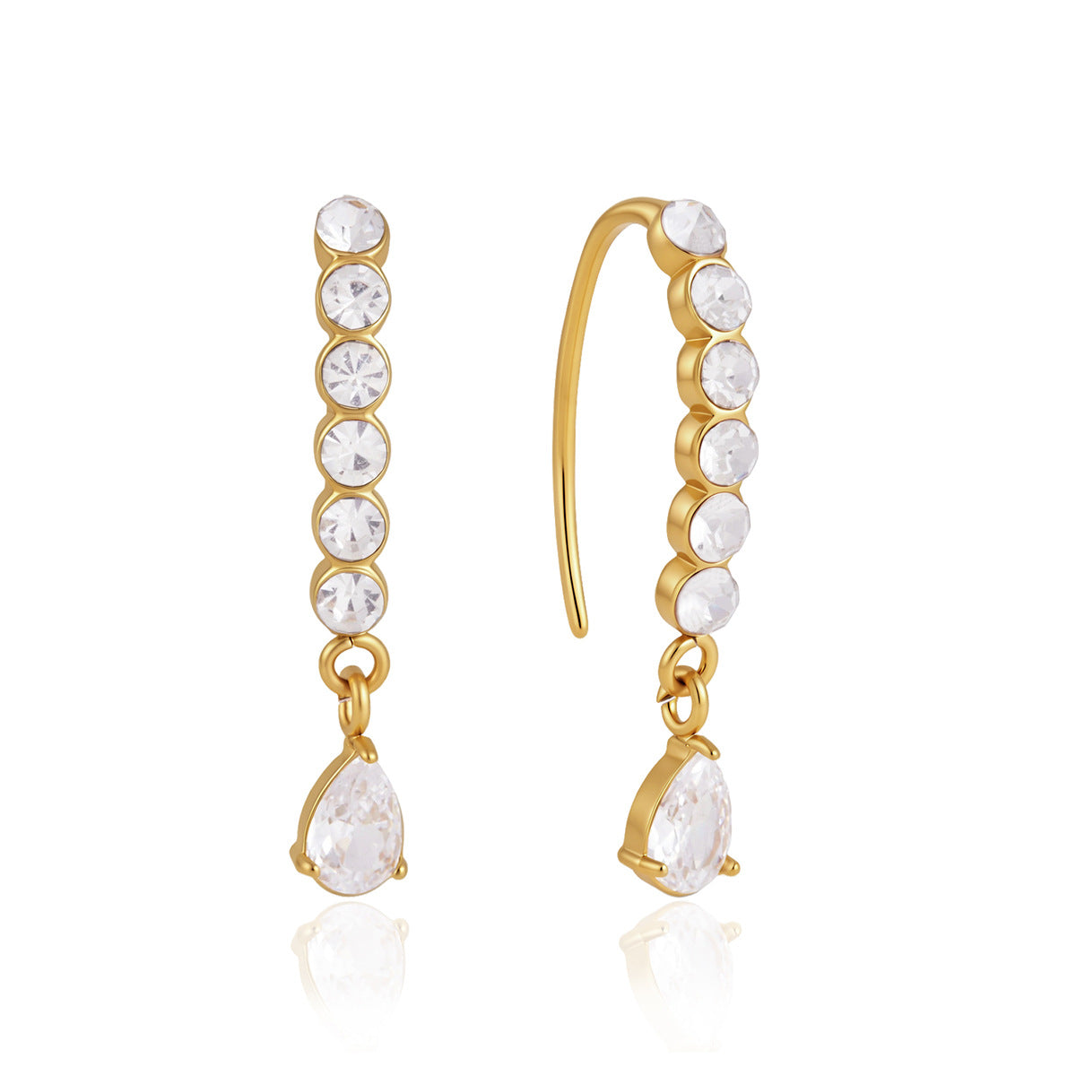 Radiant Star Diamond Drop Earrings | 18K Gold PVD | Vinajewelry
