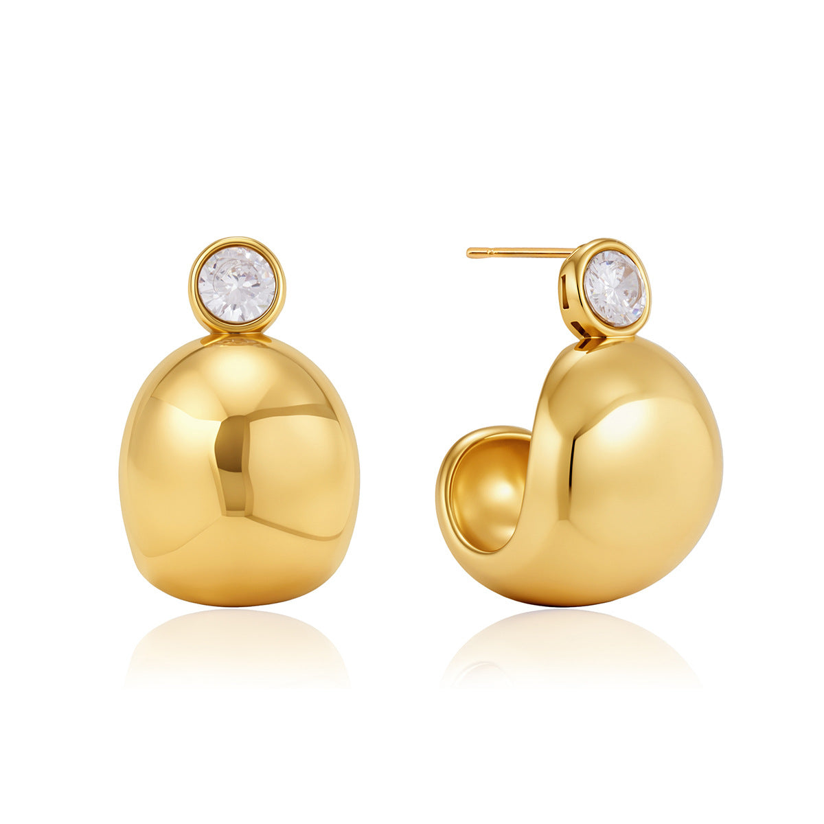Karina Diamond Hoop Earrings | 18K Gold | Vinajewelry