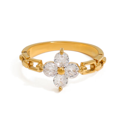 Maia Four Leaf Clover Diamond Ring | 18K Gold | Vinajewelry