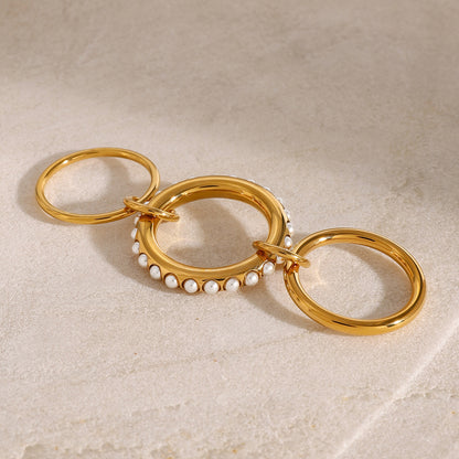 Vega Stackable Pearl Rings
