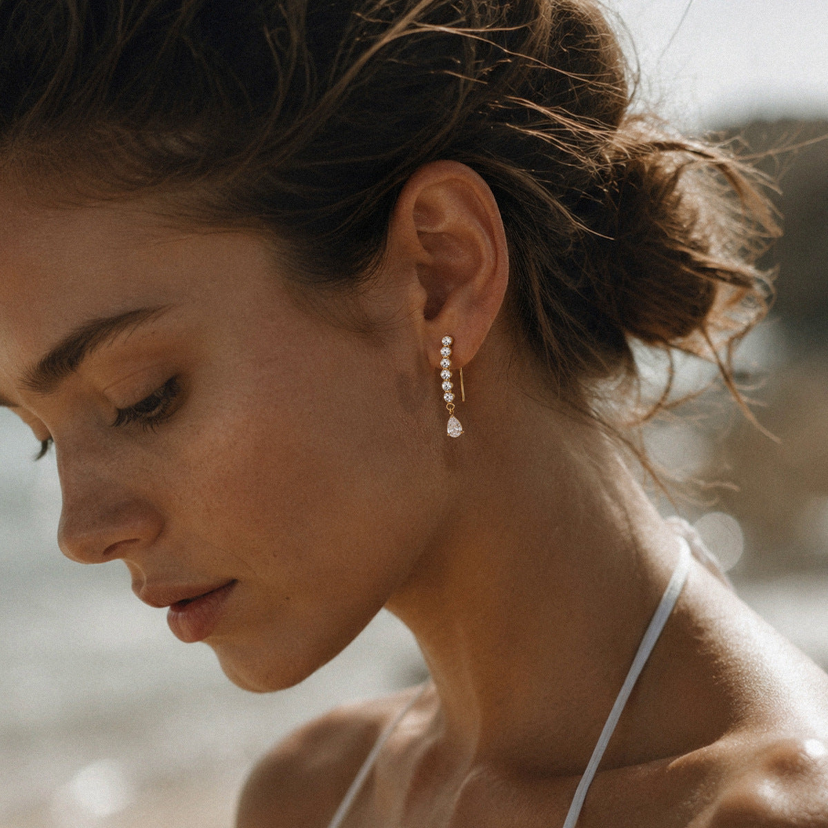 Radiant Star Diamond Drop Earrings
