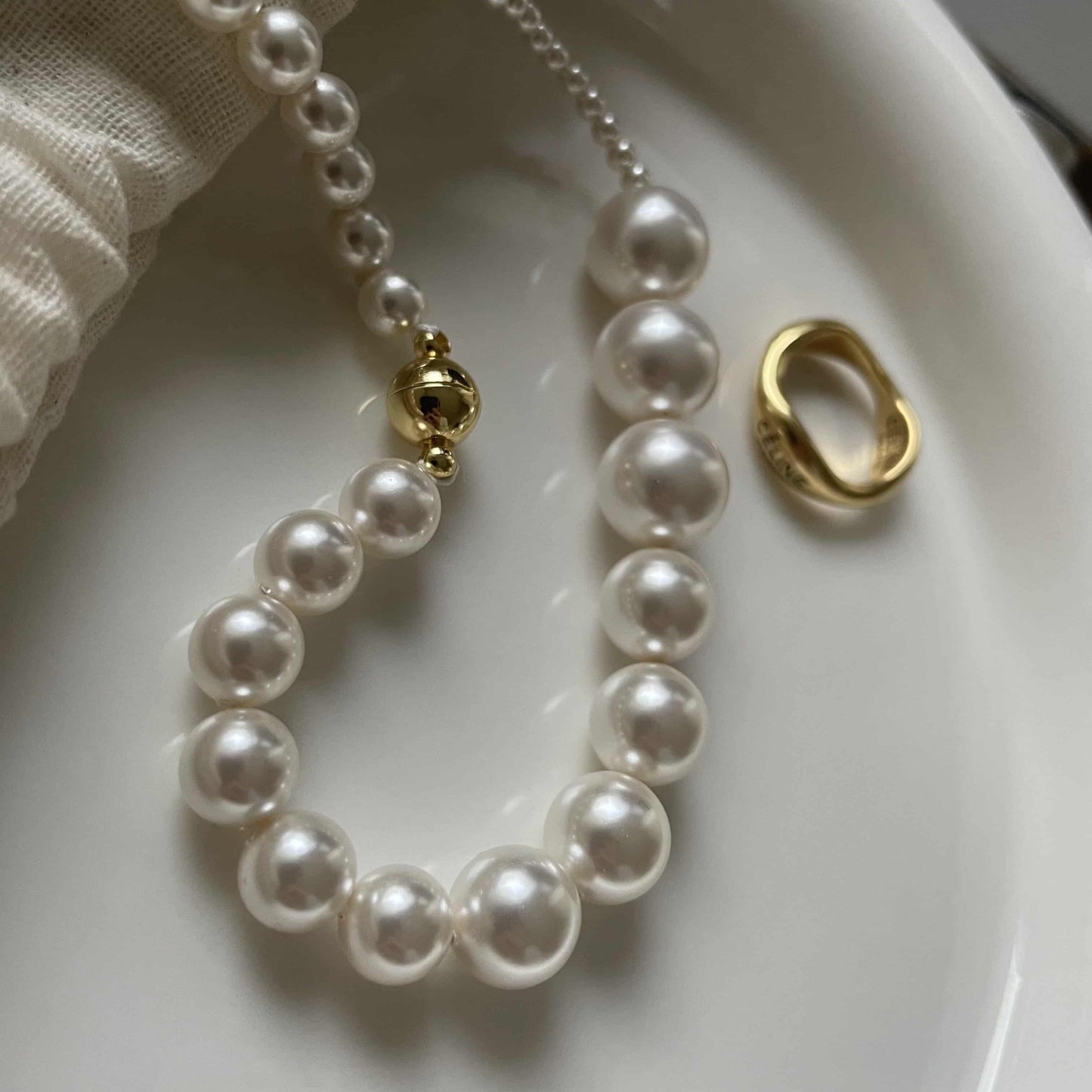 14K Gold Premium Irregular Pearl Necklace