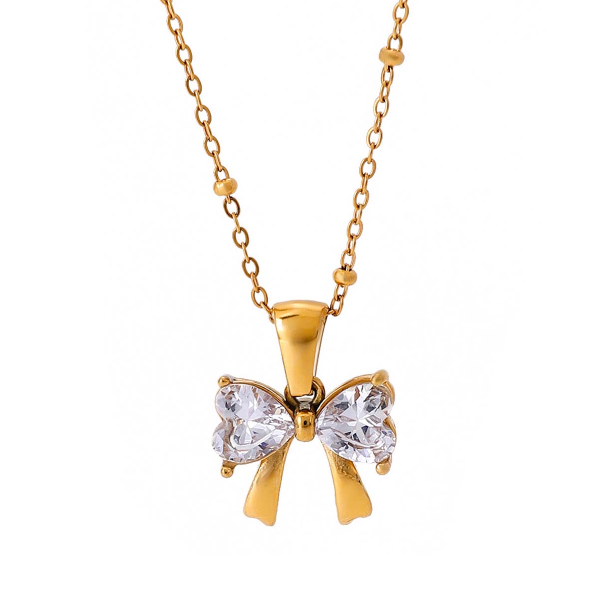 Odette Bowknot Diamond Pendant Necklace