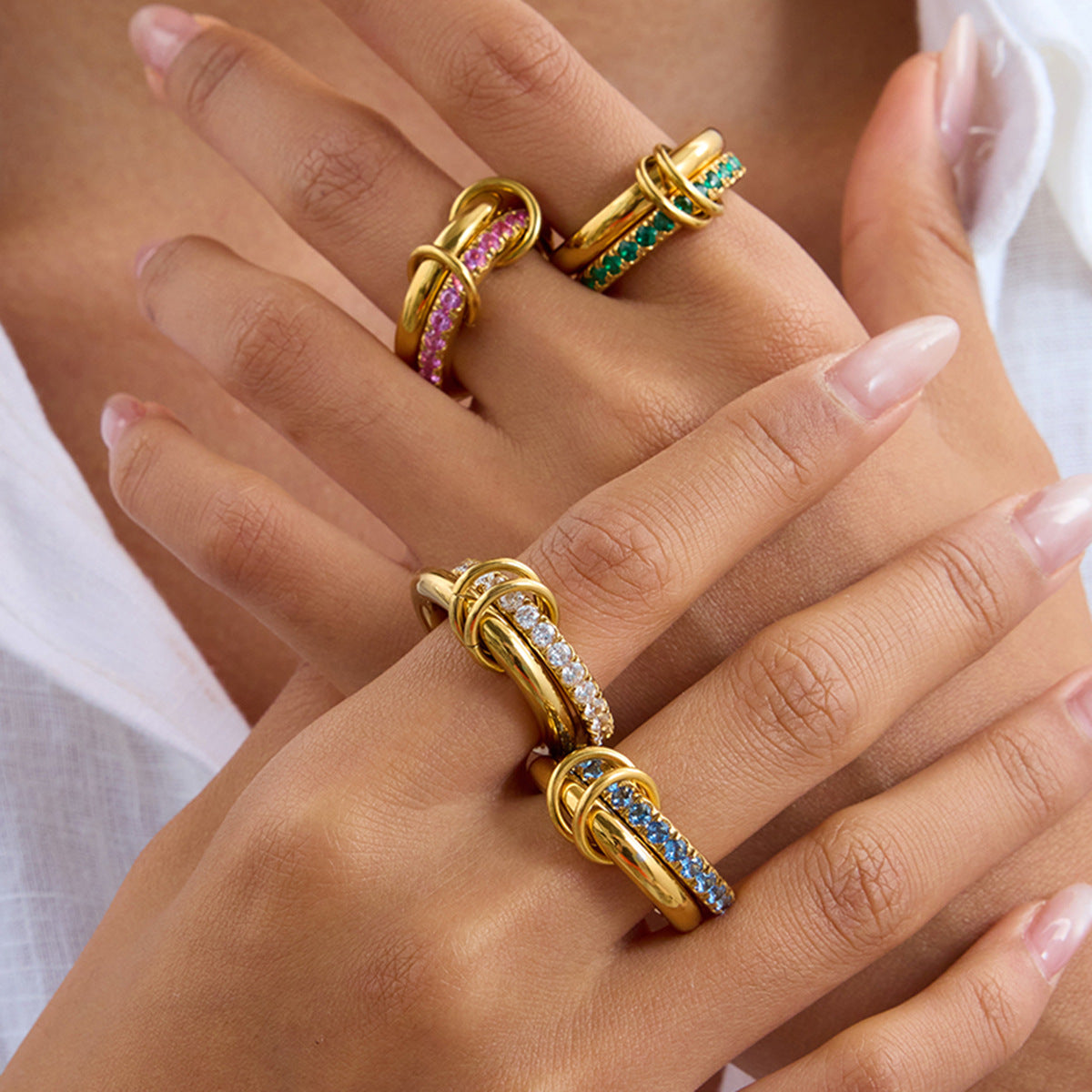 Soleil Stackable Diamond Rings