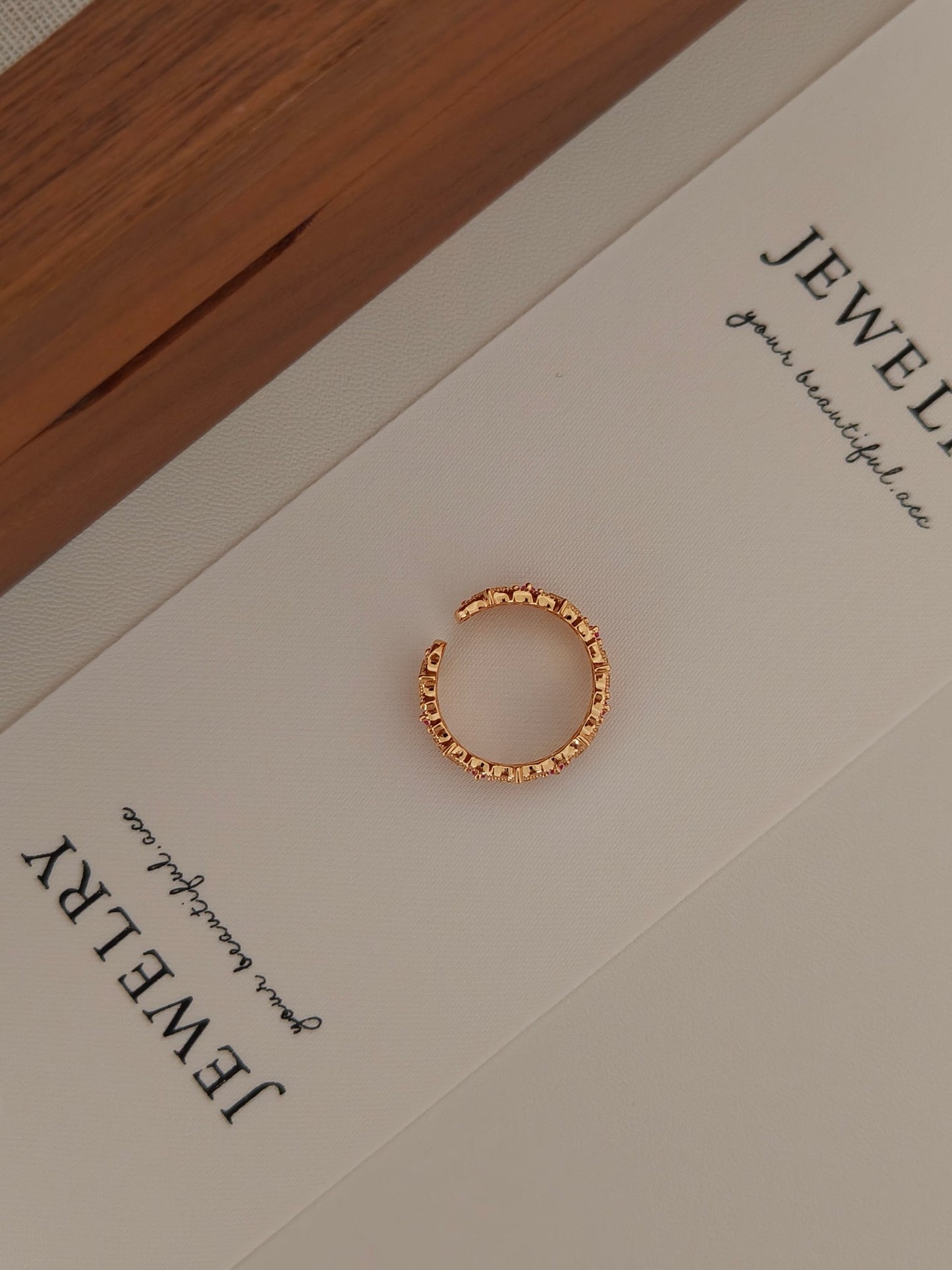 Vintage Luxury Zircon Ring - 18K Gold Plated Adjustable Open | Vinajewelry