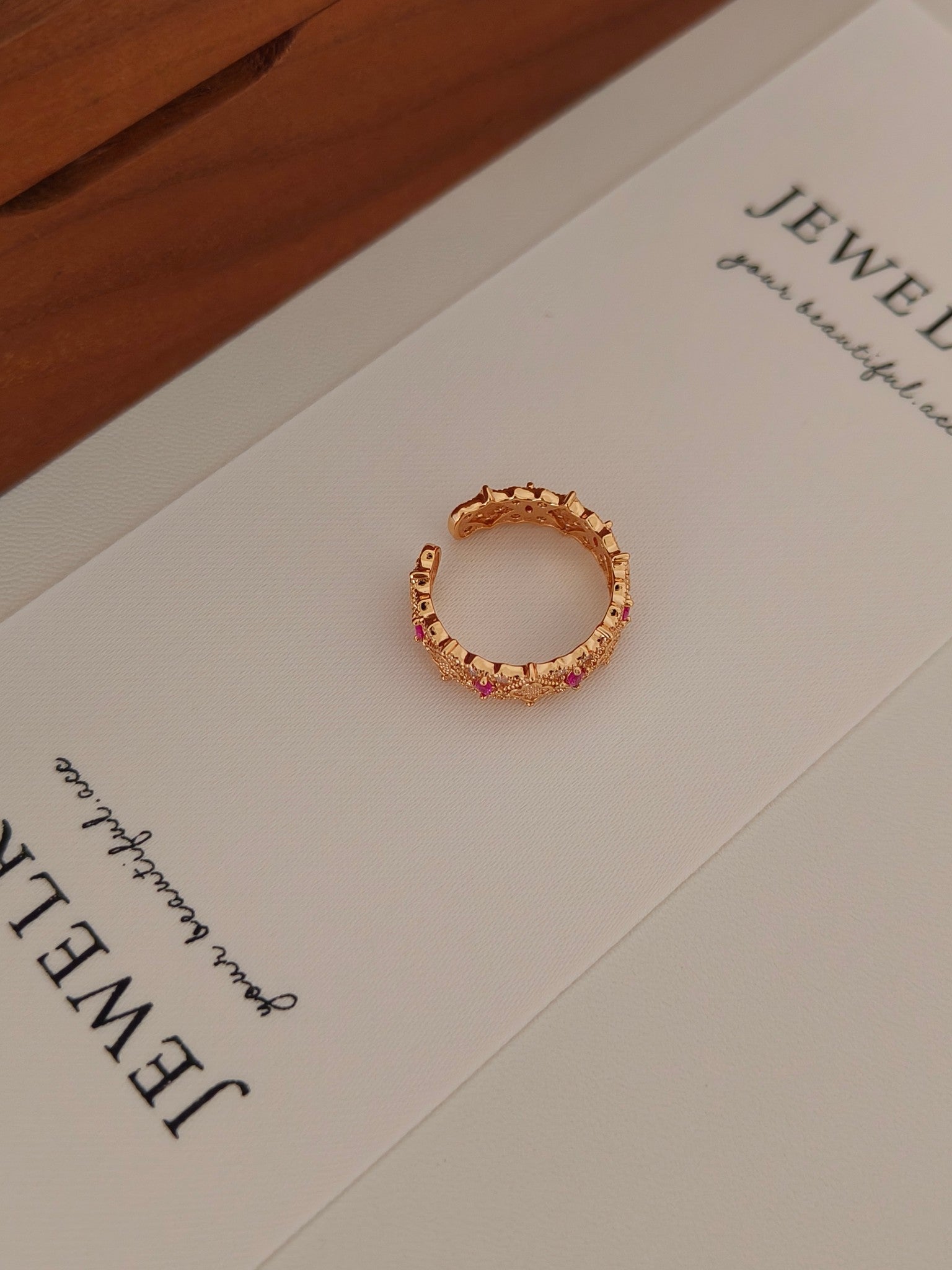 Vintage Luxury Zircon Ring - 18K Gold Plated Adjustable Open | Vinajewelry