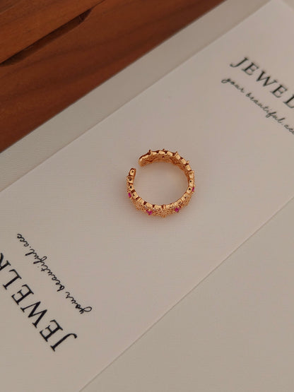Vintage Luxury Zircon Ring - 18K Gold Plated Adjustable Open | Vinajewelry