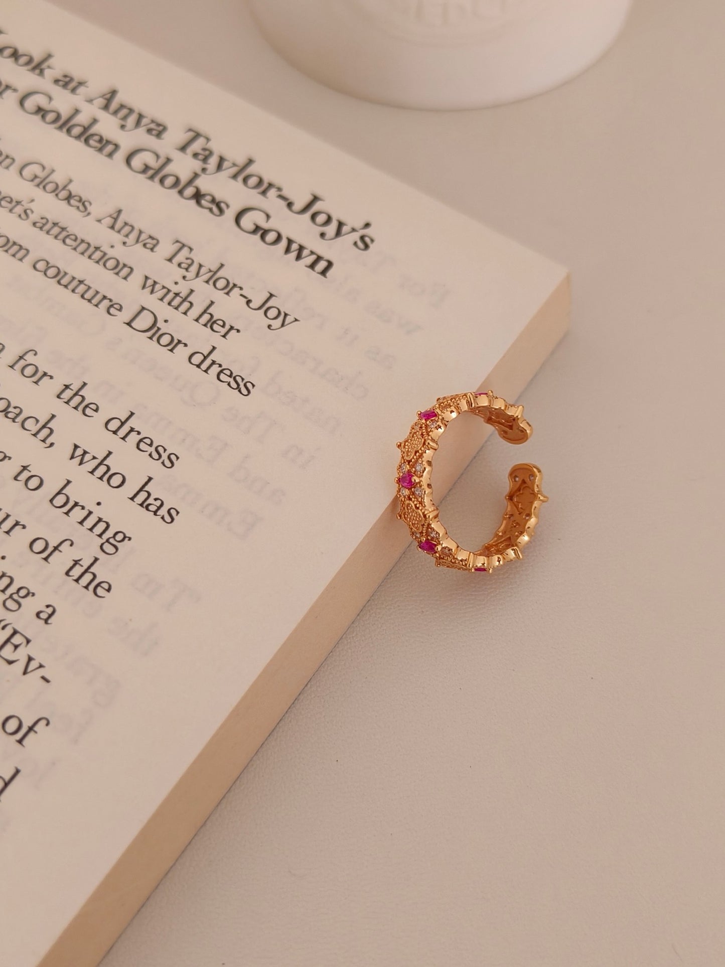 Vintage Luxury Zircon Ring - 18K Gold Plated Adjustable Open | Vinajewelry