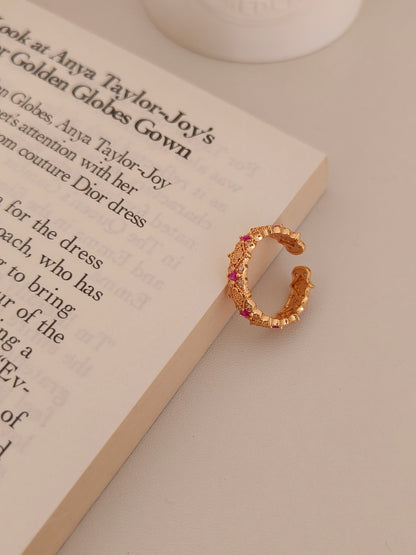 Vintage Luxury Zircon Ring - 18K Gold Plated Adjustable Open | Vinajewelry