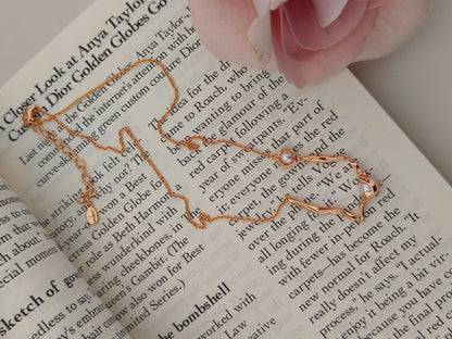 Minimalist Natural Pearl Necklace - 18K Gold Plated Sterling Silver | Vinajewelry