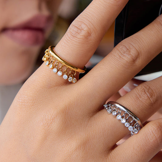 Yara Diamond Tassel Ring