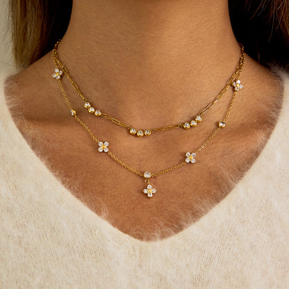 Four-leaf Clover Diamond Pendant Necklace