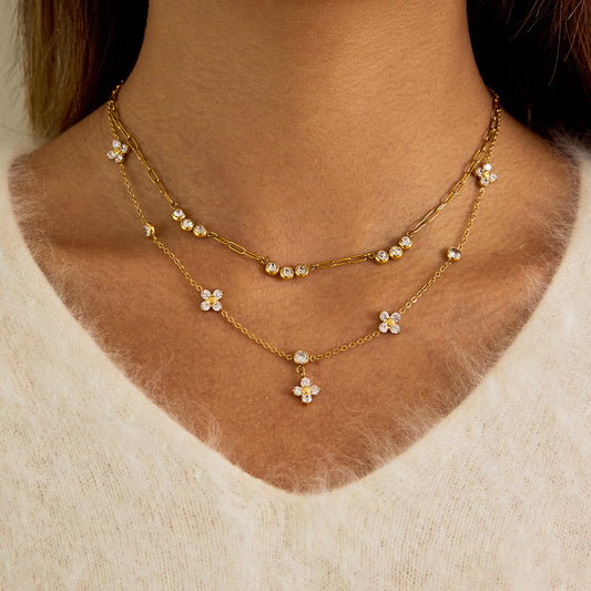 Four-leaf Clover Diamond Pendant Necklace