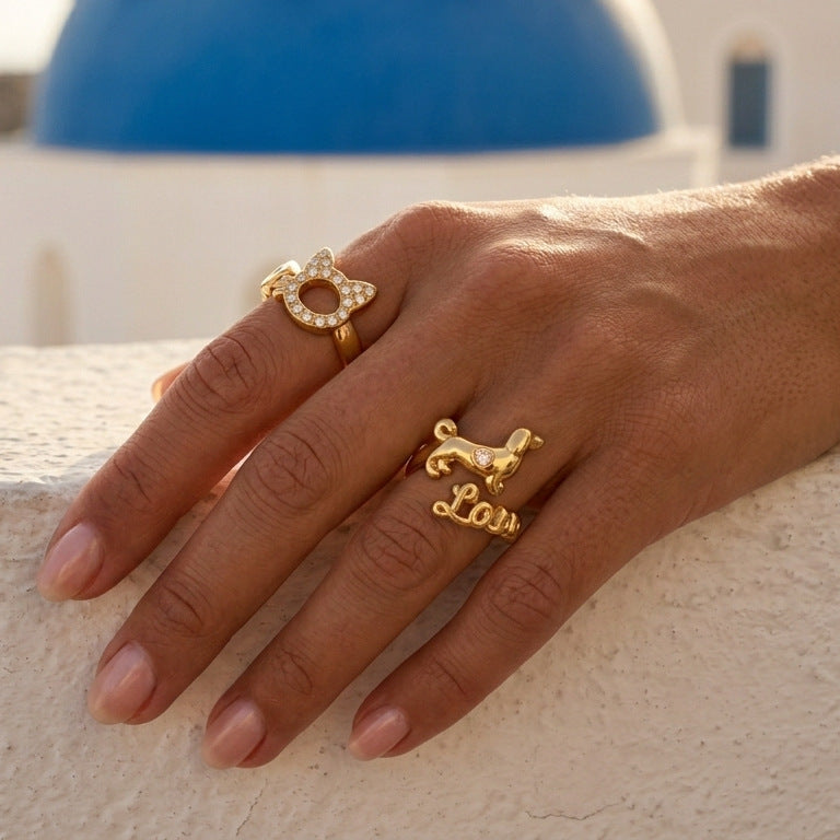 Love Puppy Diamond Open Ring