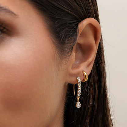 Radiant Star Diamond Drop Earrings