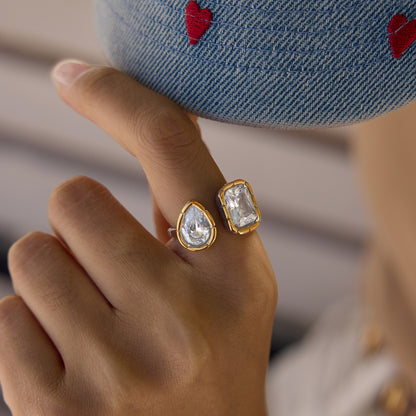 Aura diamond open ring