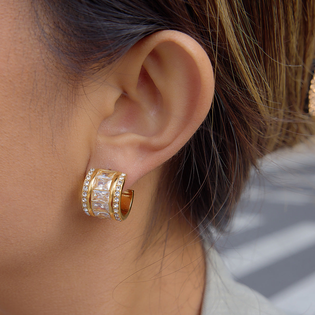 Lola Luxurious Diamond Hoop Earrings