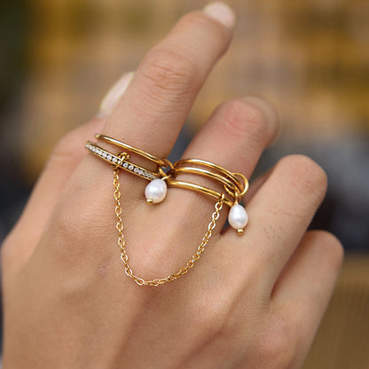 Andromeda Stackable diamond chain ring