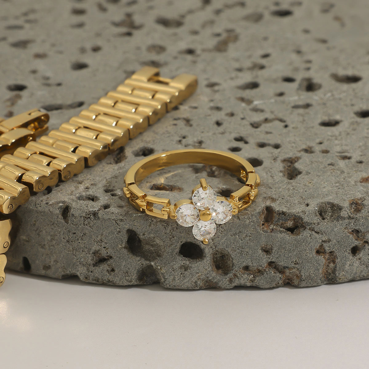 Maia Four Leaf Clover Diamond Ring