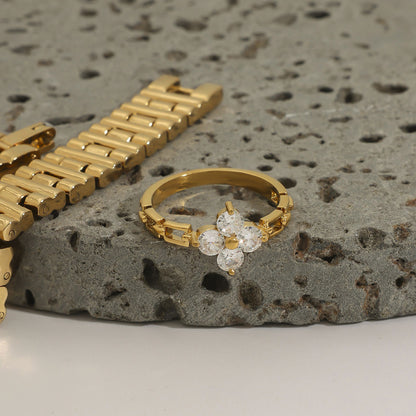 Maia Four Leaf Clover Diamond Ring