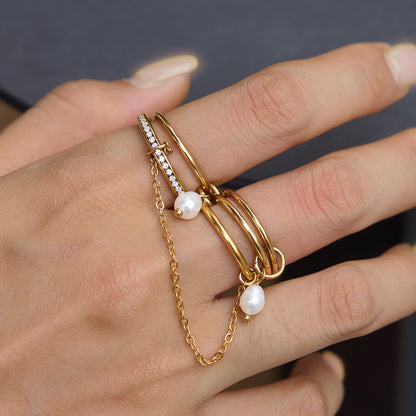 Andromeda Stackable diamond chain ring