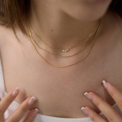 Glimmer Layered Diamond Dainty Necklace