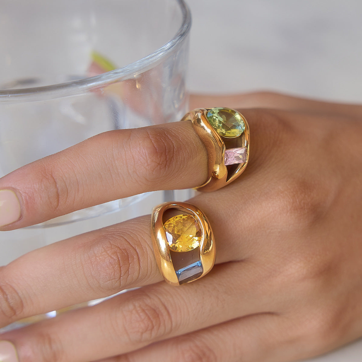 Esmeralda Gemstone Open Ring